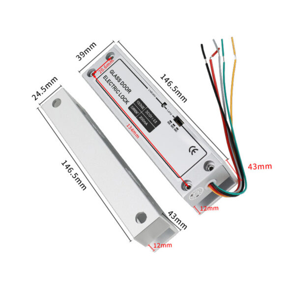 China Factory Supplier Surface Mount Electric Mortise Lock Delayed Feedback Electric Bolt Lock for Frameless Glass Door Access Control